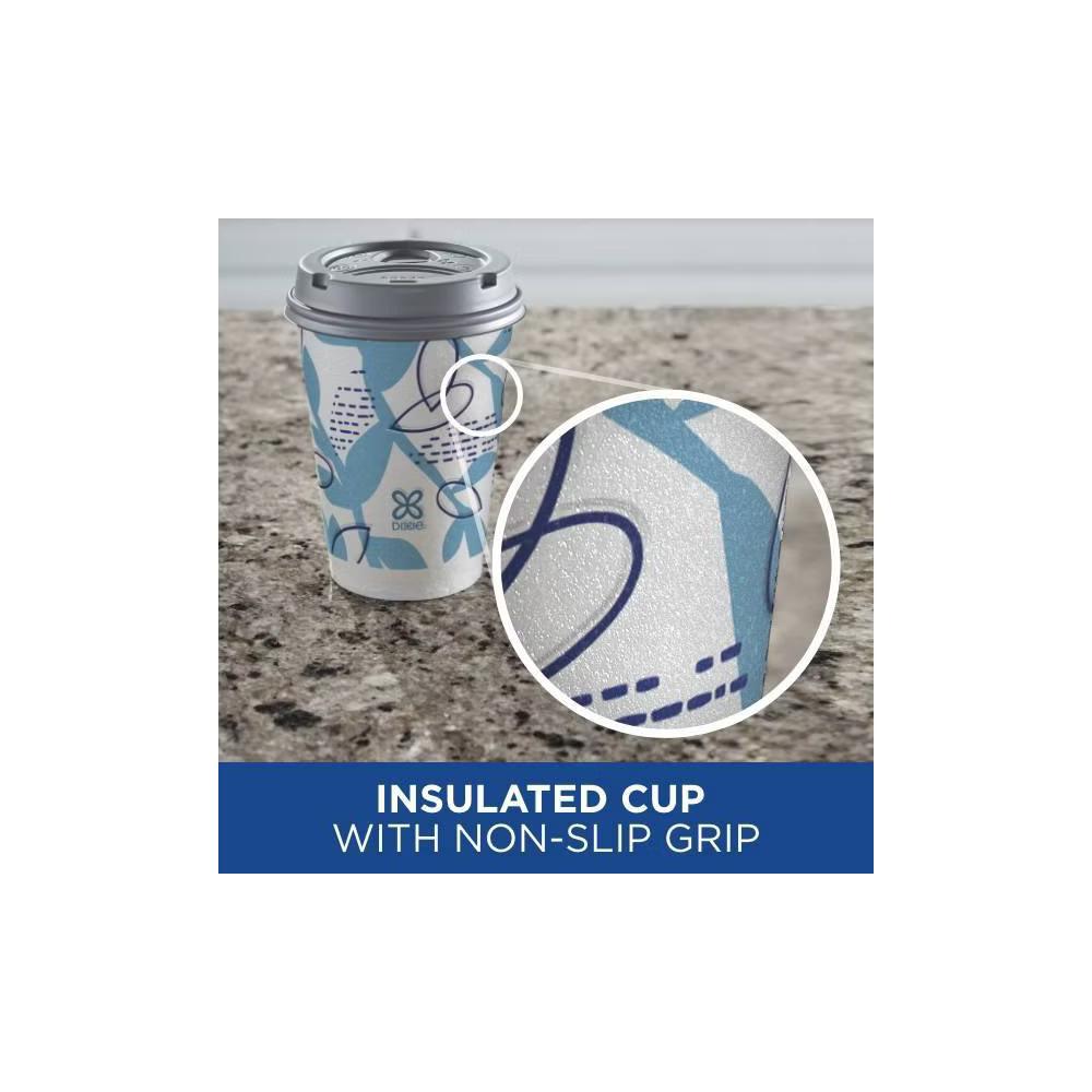 To Go Disposable Hot Cups & Lids - 12oz: Insulated Paper, Shapes Pattern,Pack of 26 - Image 10