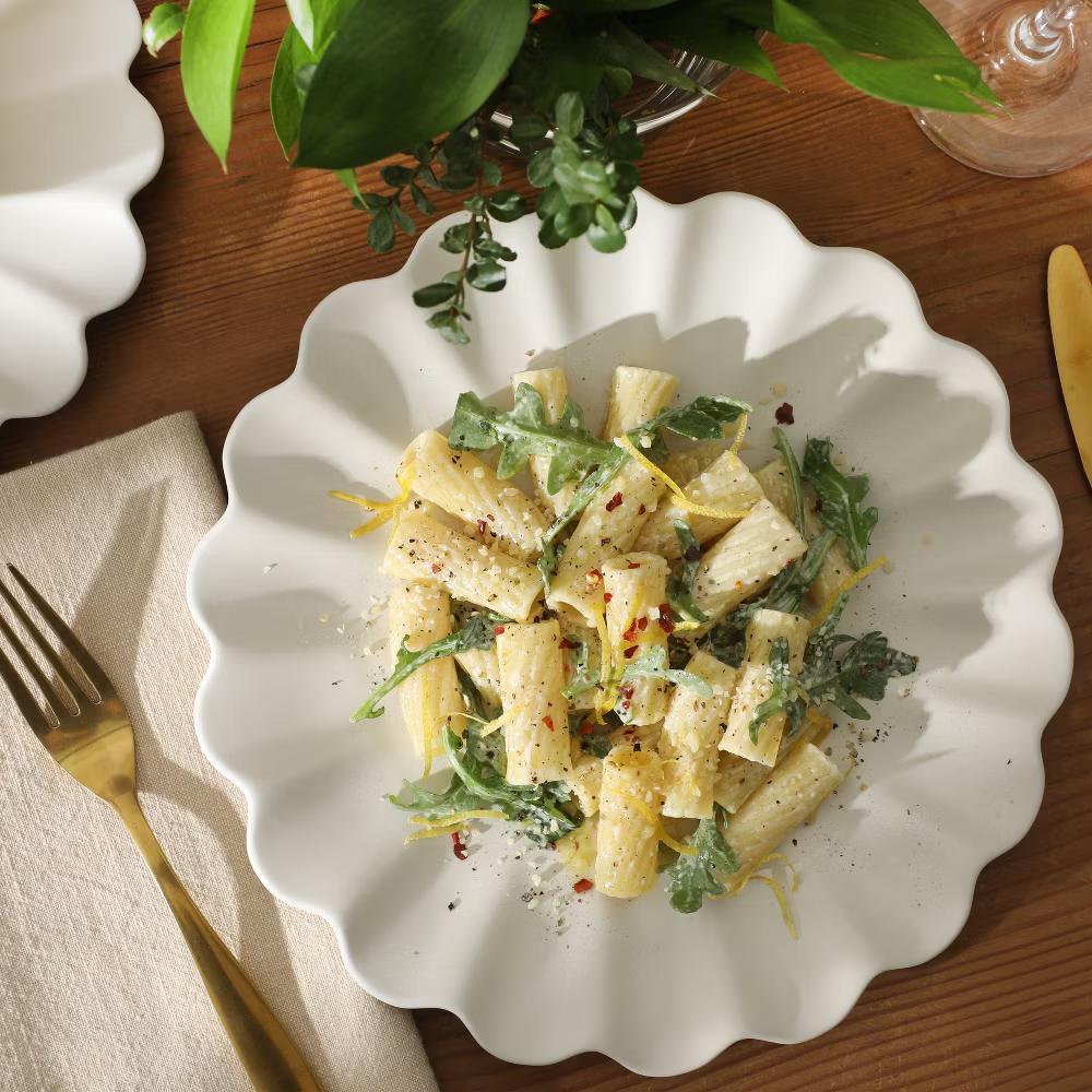 Plates and Bowls Sets, 12-Piece Stoneware Dinnerware Set for 4, Scalloped Dish Set with Dinner Plates, Salad Plates & Bowls - Image 8