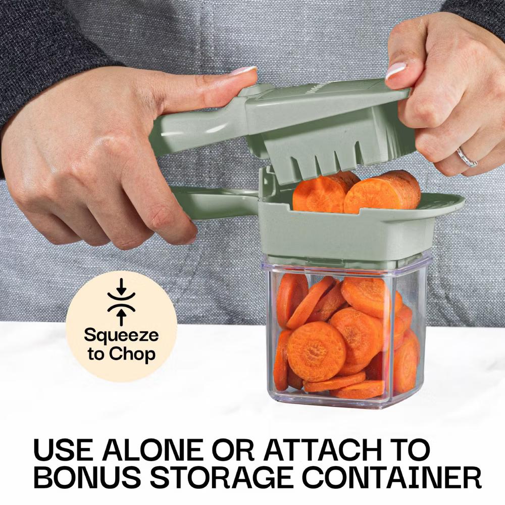 NutriChopper Handheld Vegetable and Fruit Chopper with 4 Stainless Steel Blades & Catch Container - Image 41