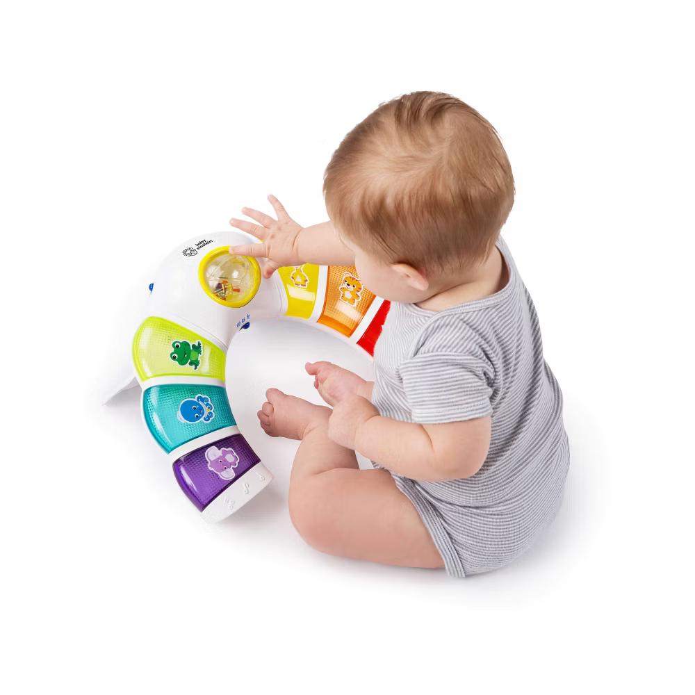 Baby Einstein Glow & Discover Light Bar Tummy Time Toy: Sensory Development, Music, Illustrated Animals, Multiple Modes