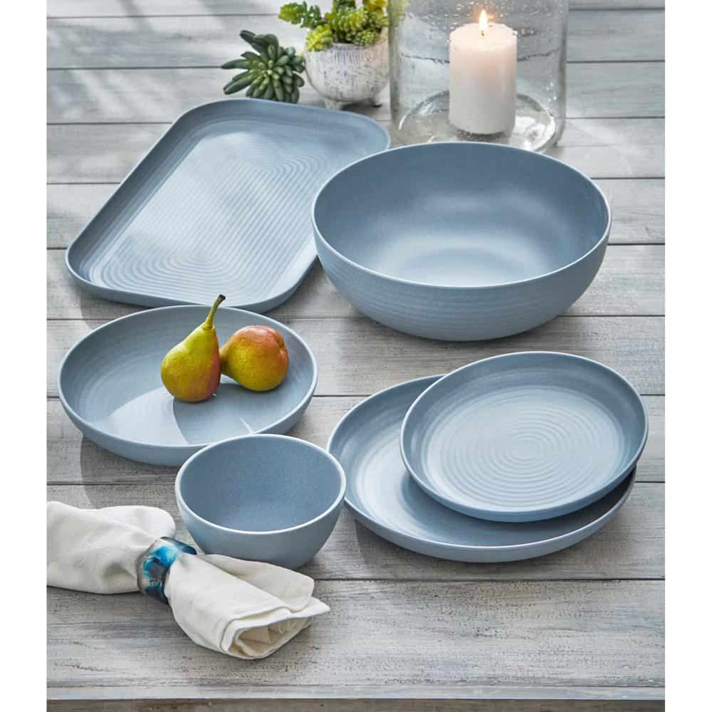 22 oz. 6 in. Light Blue Brooklyn Melamine Plastic Dinnerware Bowl Dishwasher Safe Indoor Outdoor - Image 2