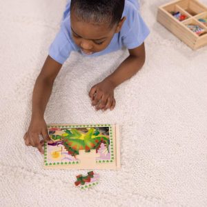 Dinosaurs Kids' Wooden Puzzle Set in a Storage Box - 4pk: Educational Fine Motor Skills Toy