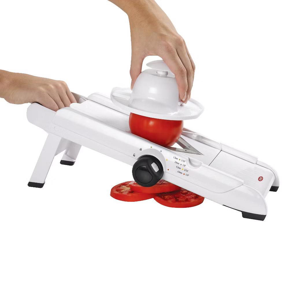 VBlade Mandoline Slicer: ABS & Stainless Steel, 4 Blades, Dishwasher-Safe, Vegetable & Potato Slicer, White - Image 6