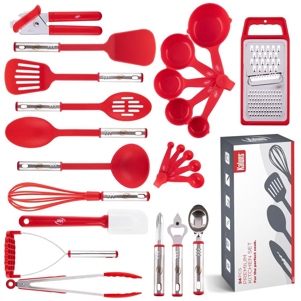 Kitchen Utensils Set, Nylon and Stainless Steel Cooking Utensils, Dishwasher Safe and Heat Resistant Kitchen Tools - Image 33