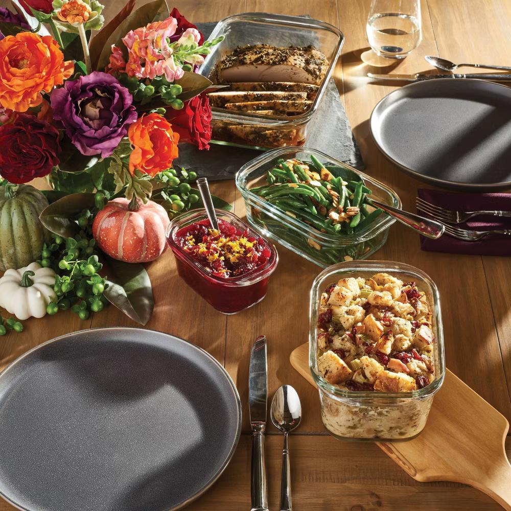3.2 Cup/757ml Medium Brilliance Glass Clear: Glass Food Storage Container, Microwave & Oven Safe, Dishwasher Safe - Image 3
