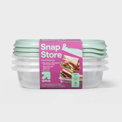 Snap & Store Square Food Storage Containers - 24 fl oz/3ct