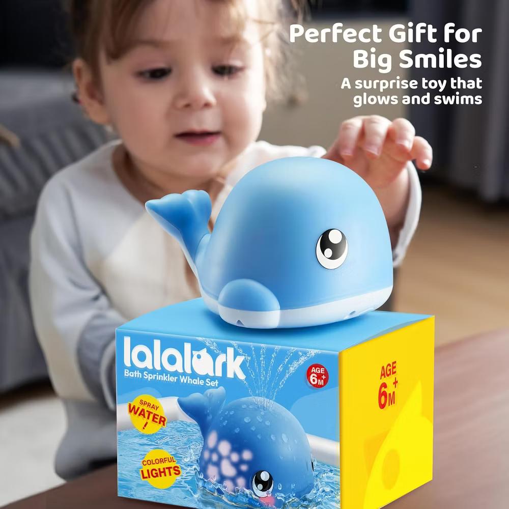 Baby Bath Toy Whale Sprinkler, Light Up Bathtub Water Toys – Water Spraying, Vibrant Colorful Lights, Gift for Babies & Toddlers 6 Months+ - Image 4
