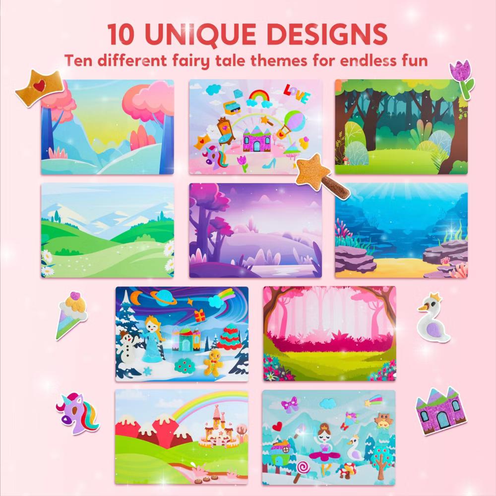 Unicorn Princess Foil Art Kit for Girls Age 4-8 Kid Arts Crafts Supplies Foil Foam Stickers Creative Toys Birthday Christmas Gifts School Prize - Image 5