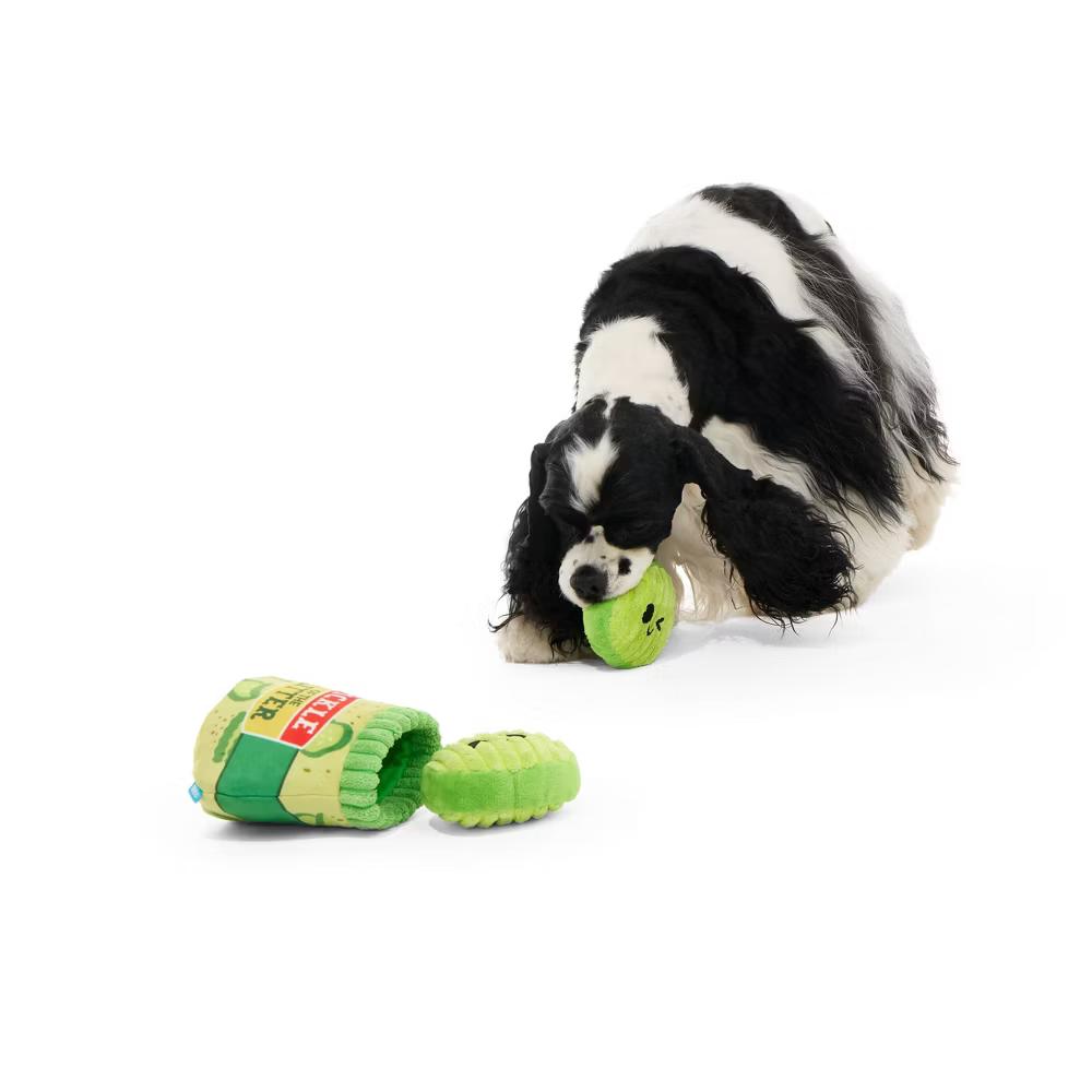 Pickle Dog Toy - Pickle of the Litter: Holds Treats, Squeaks, Plush Food Shaped, Small to Medium Breeds