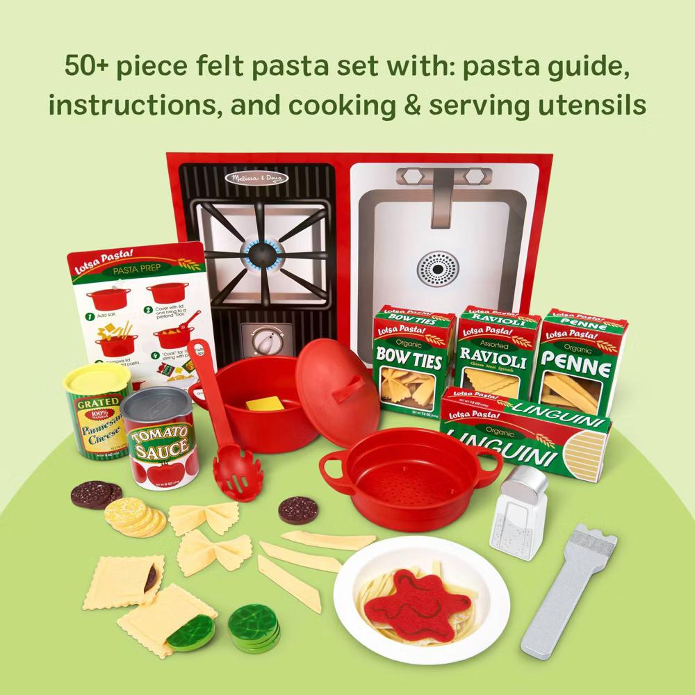 Prepare & Serve Pasta Play Food Set: Creative Pretend Kitchen Accessories, 55 Pieces - Image 7