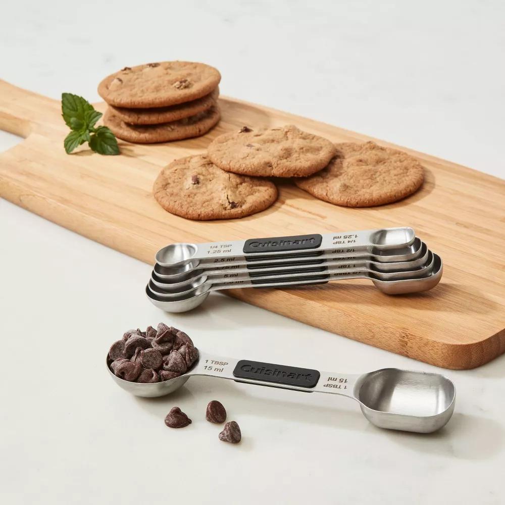 6pc Stainless Steel Magnetic Measuring Spoon Set: Dishwasher-Safe, Nesting Design, Lifetime Warranty