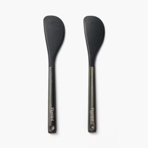 2pk Mini Spatula Set Matte Black - Stainless Steel Cookware Utensils, Dishwasher-Safe, Adult Kitchen Tools
