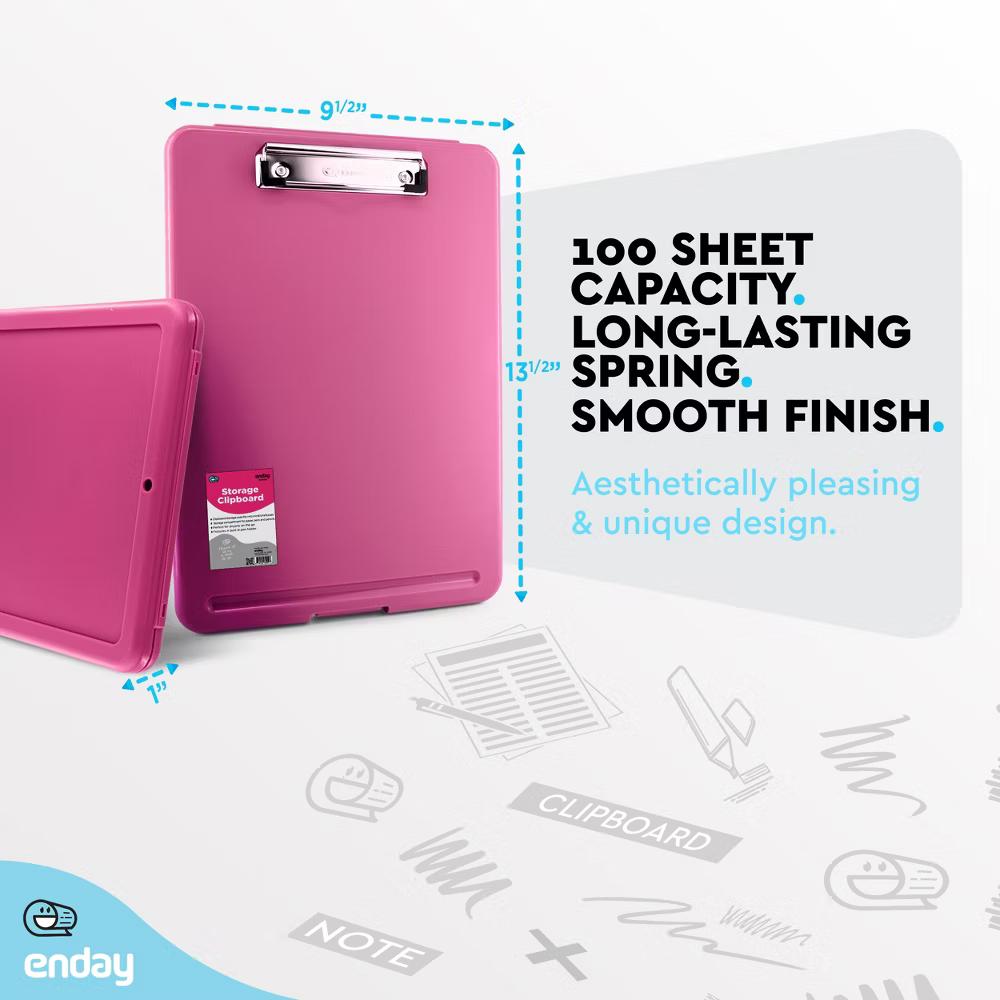 Clipboard with Storage, Letter Size Storage Clipboard with Compartments Case for Nurse Teachers Plastic Translucent Holds 100 Sheets - Image 32