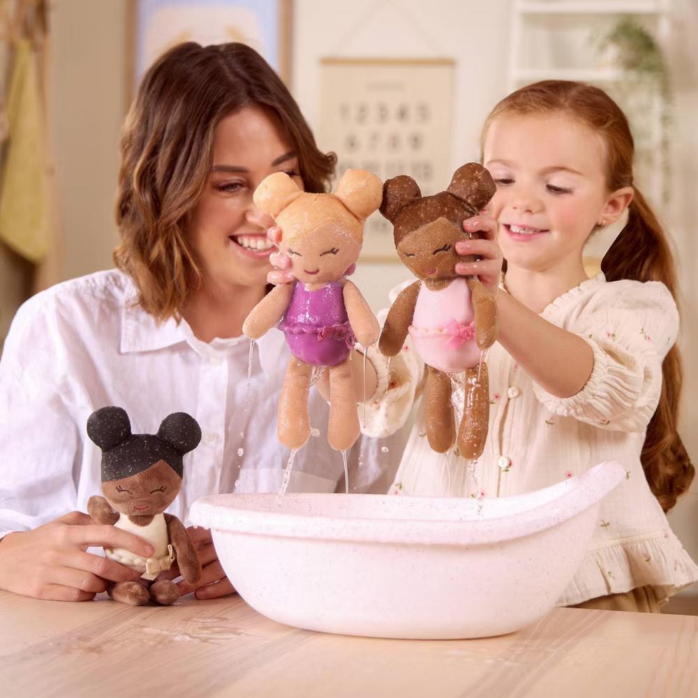 LullaBaby Bathtime Set with 3 Plush Bath Dolls for Real Water Play: Toddler Girl Bath Toys, Baby Doll Accessories - Image 10