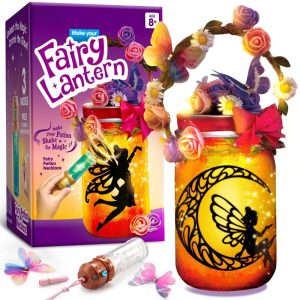 Fairy Lantern Craft Kit, 2-in-1 Rose Light & String Light for Kids, Arts and Crafts, DIY Art Kit, Ideal Gift for Girls Age 8+