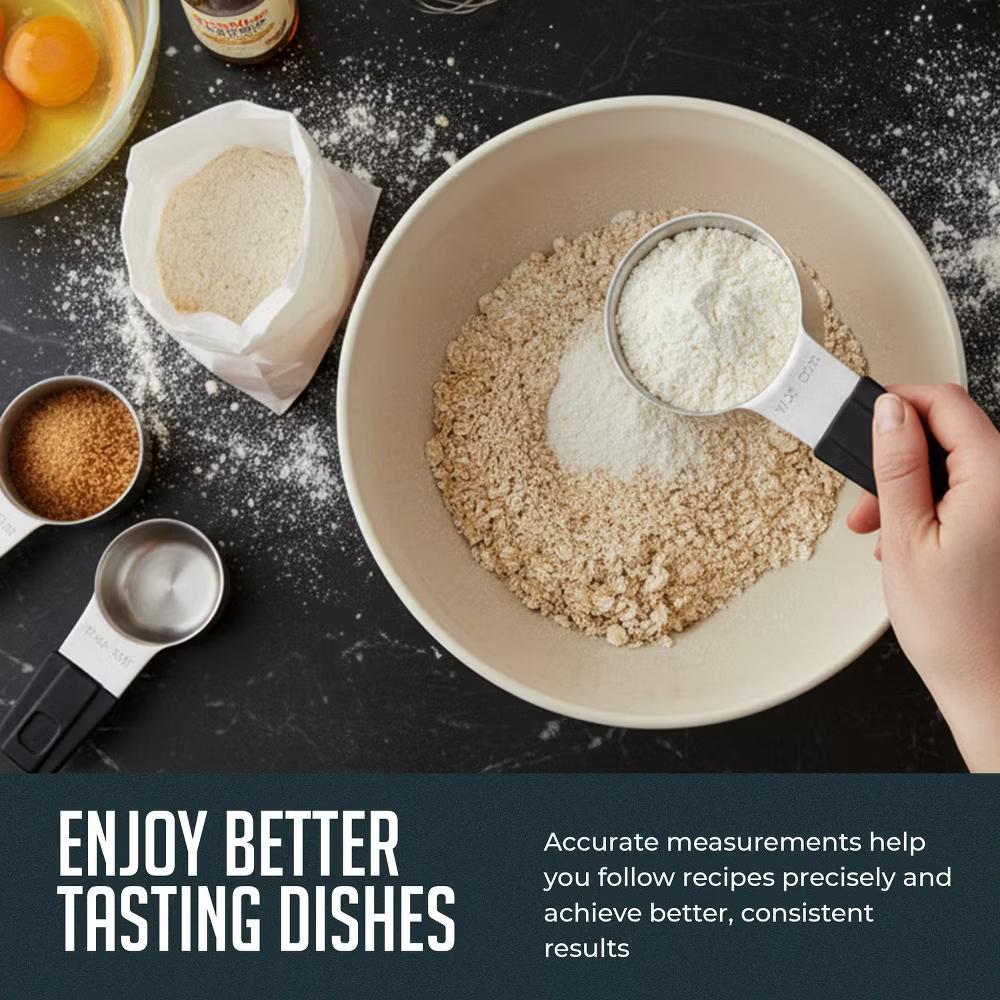 Magnetic Measuring Cups Set, 7Pc Heavy Duty Stainless Steel Nesting Measuring Cup with Easy to Read Engraved Markings for Dry & Liquid Ingredients - Image 5