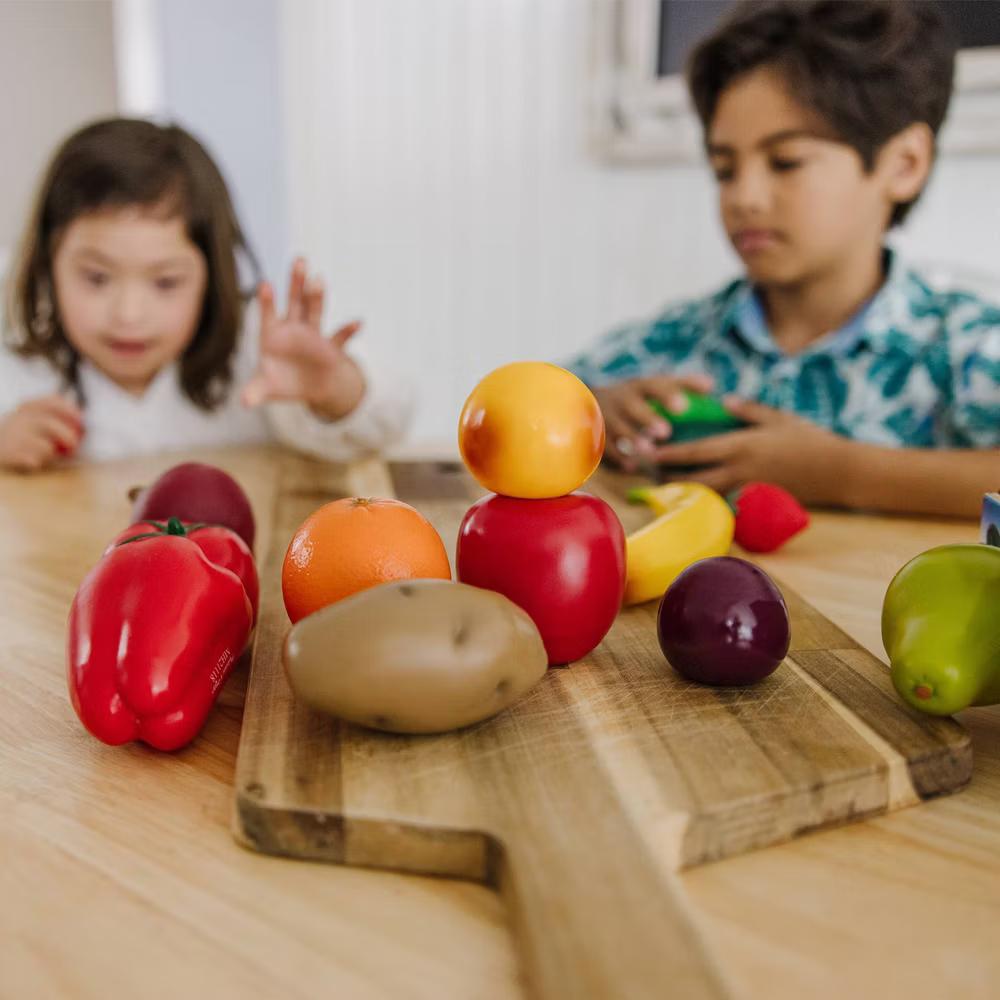 Play-Time Produce Fruit (9pc) and Vegetables (7pc) Realistic Play Food - Image 5