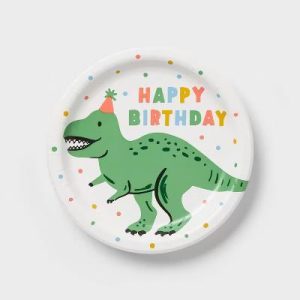 20ct "Happy Birthday" Dinosaur Snack Paper Plates