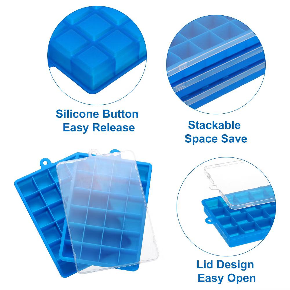 Silicone Easy Release Ice Cube Trays with Lids - Image 5
