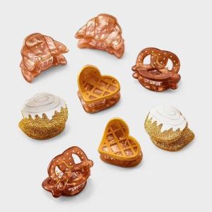 Girls' Mini Breakfast Foods Hair Clip Set 8pc