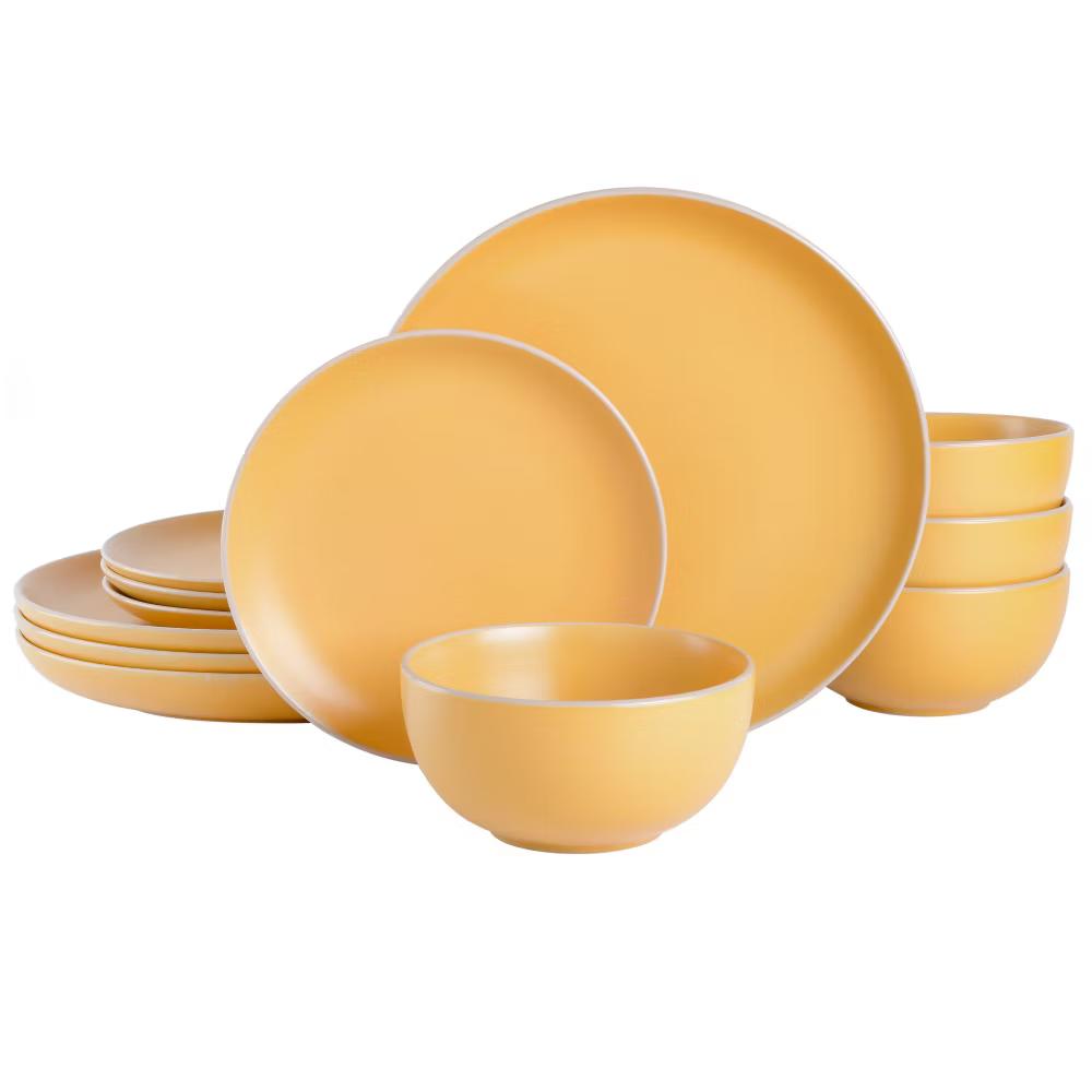 Rockaway 12 piece Dinnerware Set, Plates and Bowls Service for 4 - Image 18