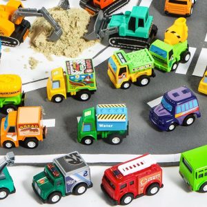 18 Pcs Toy Cars for kids, Friction Pull Back Play Car Vehicle Party Favors, Mini Excavator Toy Trucks for Boys 2 3 4 5 6 Years Old