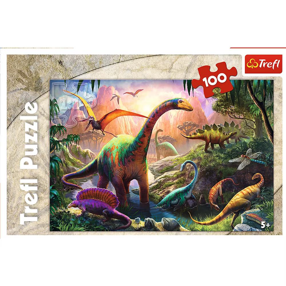 Red 100 Piece Kids Puzzle - Dinosaurs' Land - Image 2