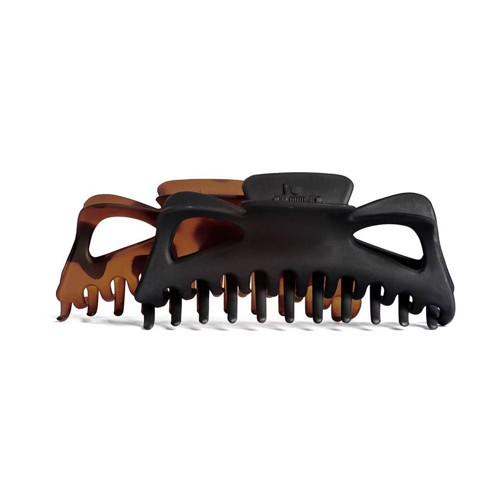 Jumbo Classic Claw Clips - 2pc - Black/Tortoise: For All Hair Types, Hair Styling, Securing Hair - Image 2