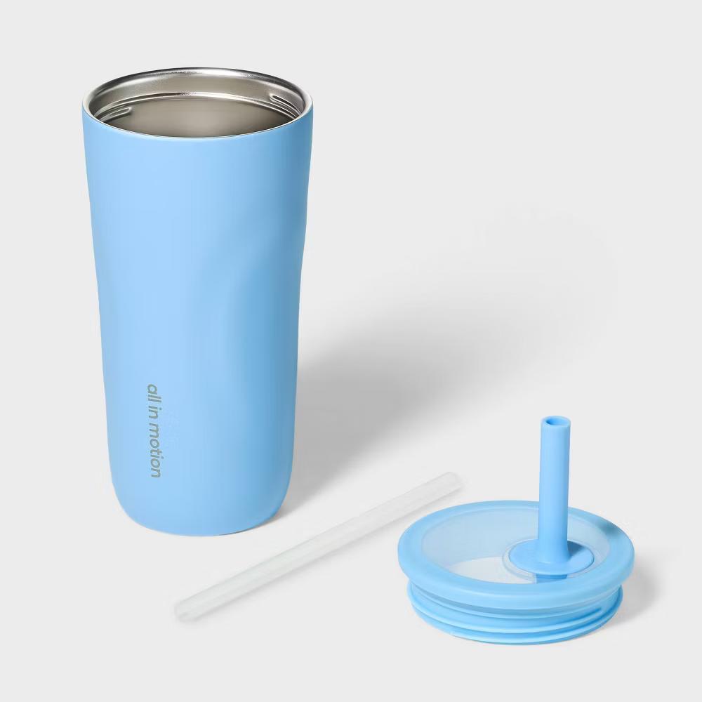 20 fl oz Stainless Steel Tumbler with Straw - Image 5