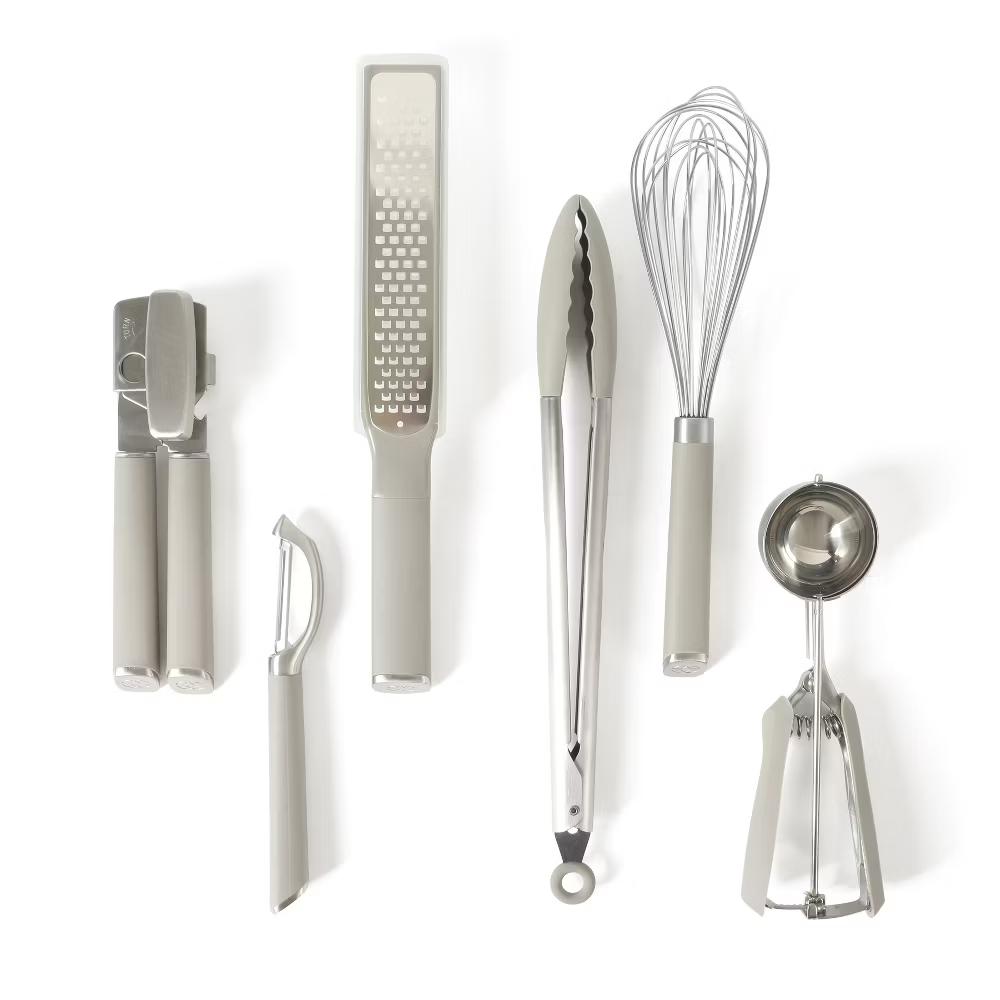 Edge 6 Piece Stainless Steel Kitchen Tool & Gadget Set- Taupe