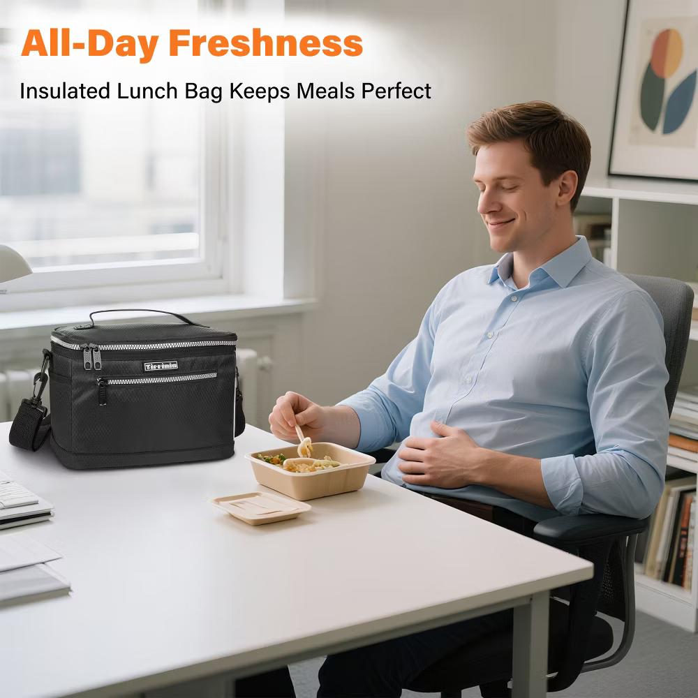 Small Insulated Lunch Bag for Men Women Kid, 7.8L Leakproof Thermal Reusable Lunch Cooler Tote Bag, Adult Insulated Lunch Box - Image 3