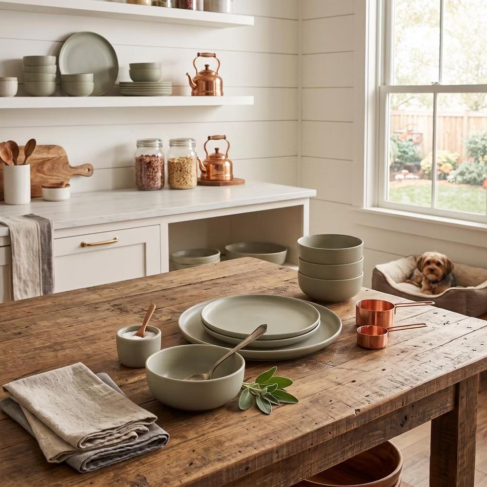GreenElevate Stoneware Elegance 12-Piece Dinnerware Set for 4, Plates&Bowls, Microwave & Dishwasher Safe, Non-Toxic Matte Glaze, Stackable Kitchenware - Image 34