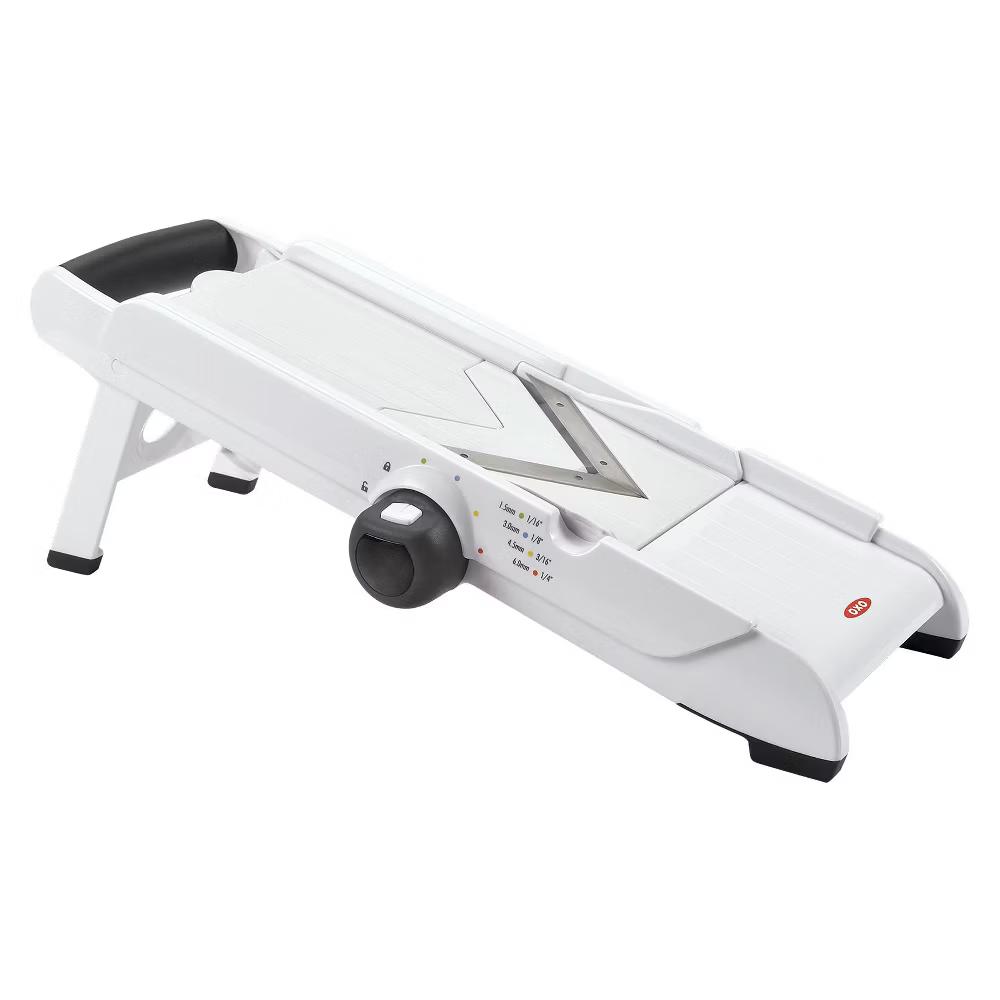 VBlade Mandoline Slicer: ABS & Stainless Steel, 4 Blades, Dishwasher-Safe, Vegetable & Potato Slicer, White - Image 5