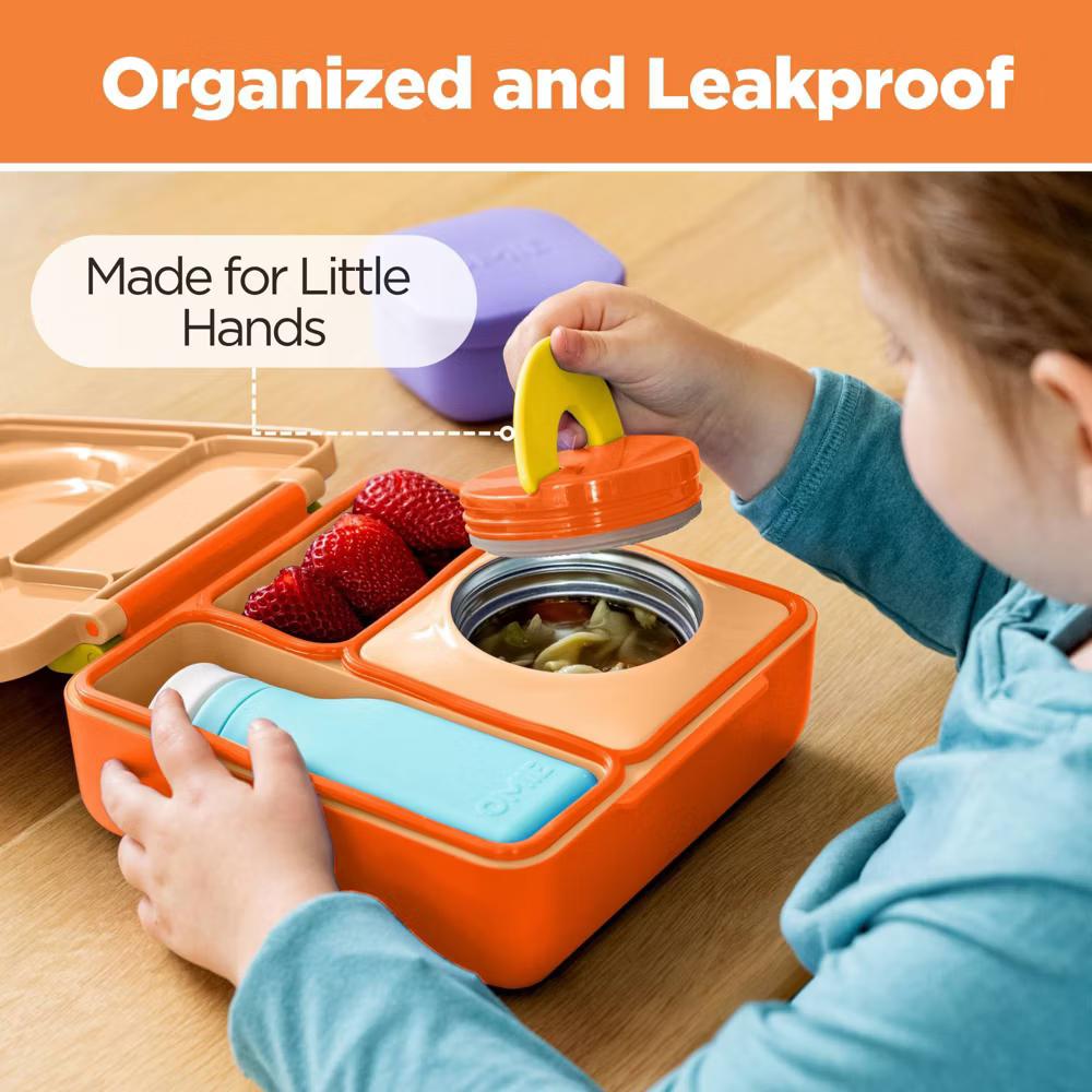 OMIEBox Insulated Bento Lunch Box with Leakproof Thermos Food Jar 3 Compartments - Image 68
