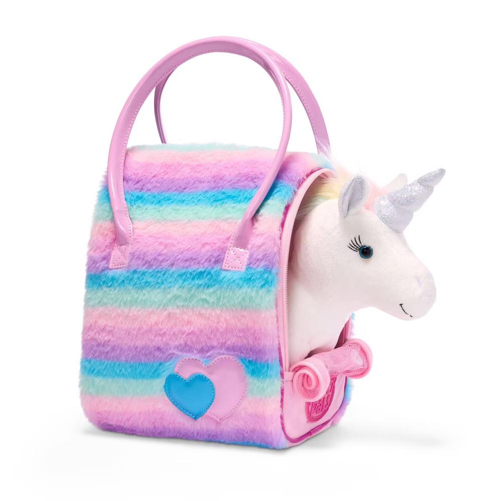 Pucci Pals Stuffed Toy Rainbow Glam Bag & Sparkly Unicorn Plush Animal for Toddlers - Image 2