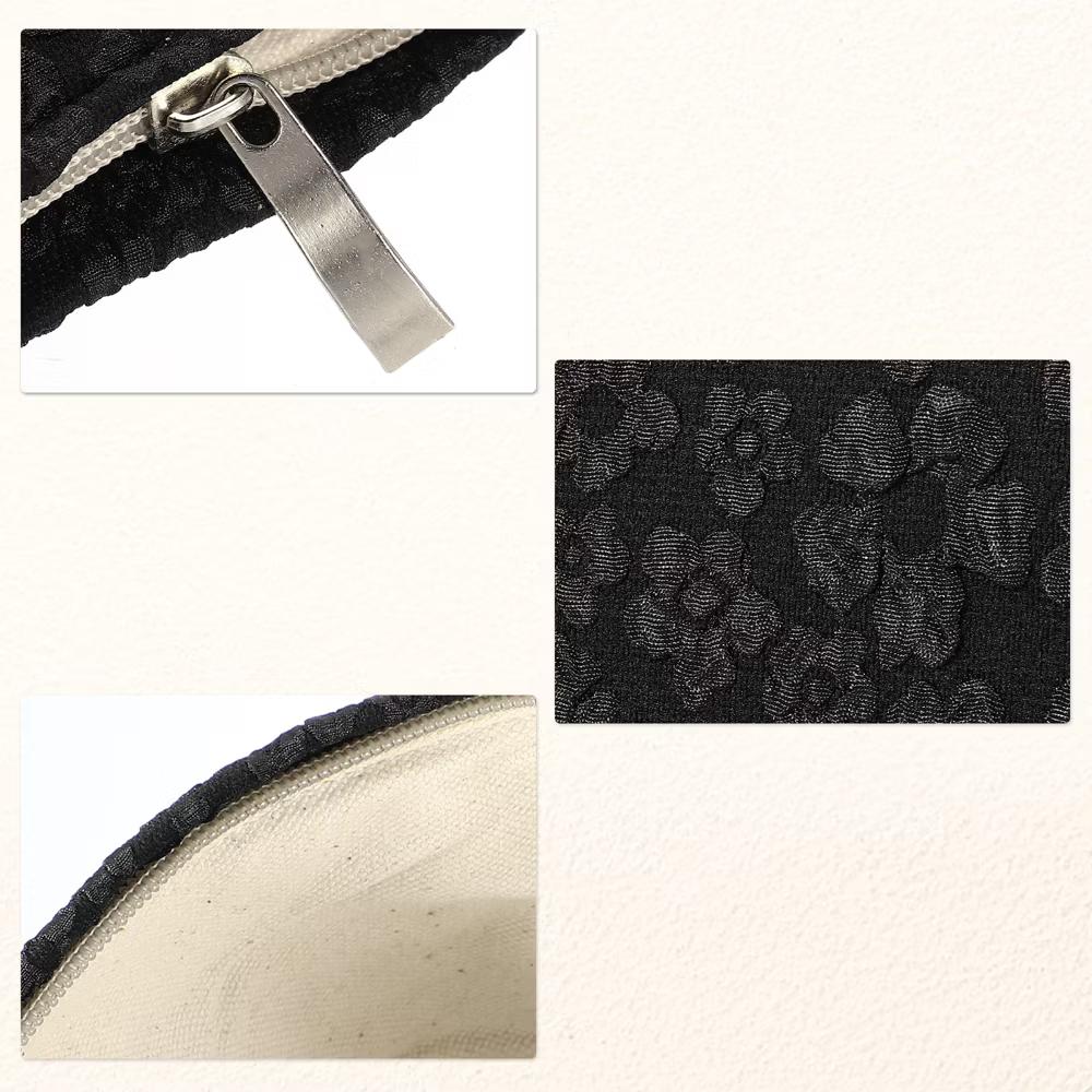 Portable Travel Floral Canvas Zipper-Closure Makeup Bag 1 Pc - Image 14