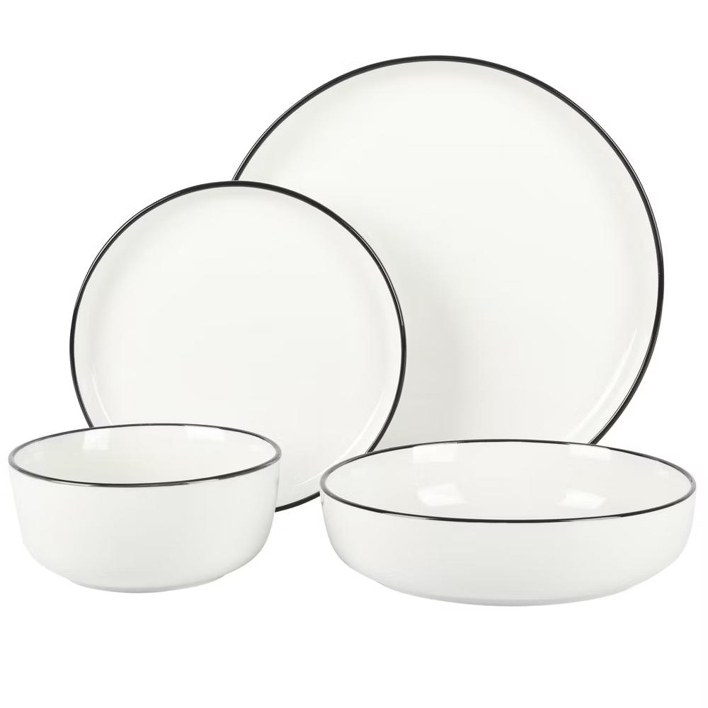 Oslo 16-Piece Porcelain Plates and Bowls Dinnerware Set - Image 7