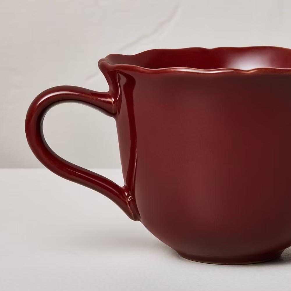 12 fl oz Scalloped Mug - with Magnolia - Image 3