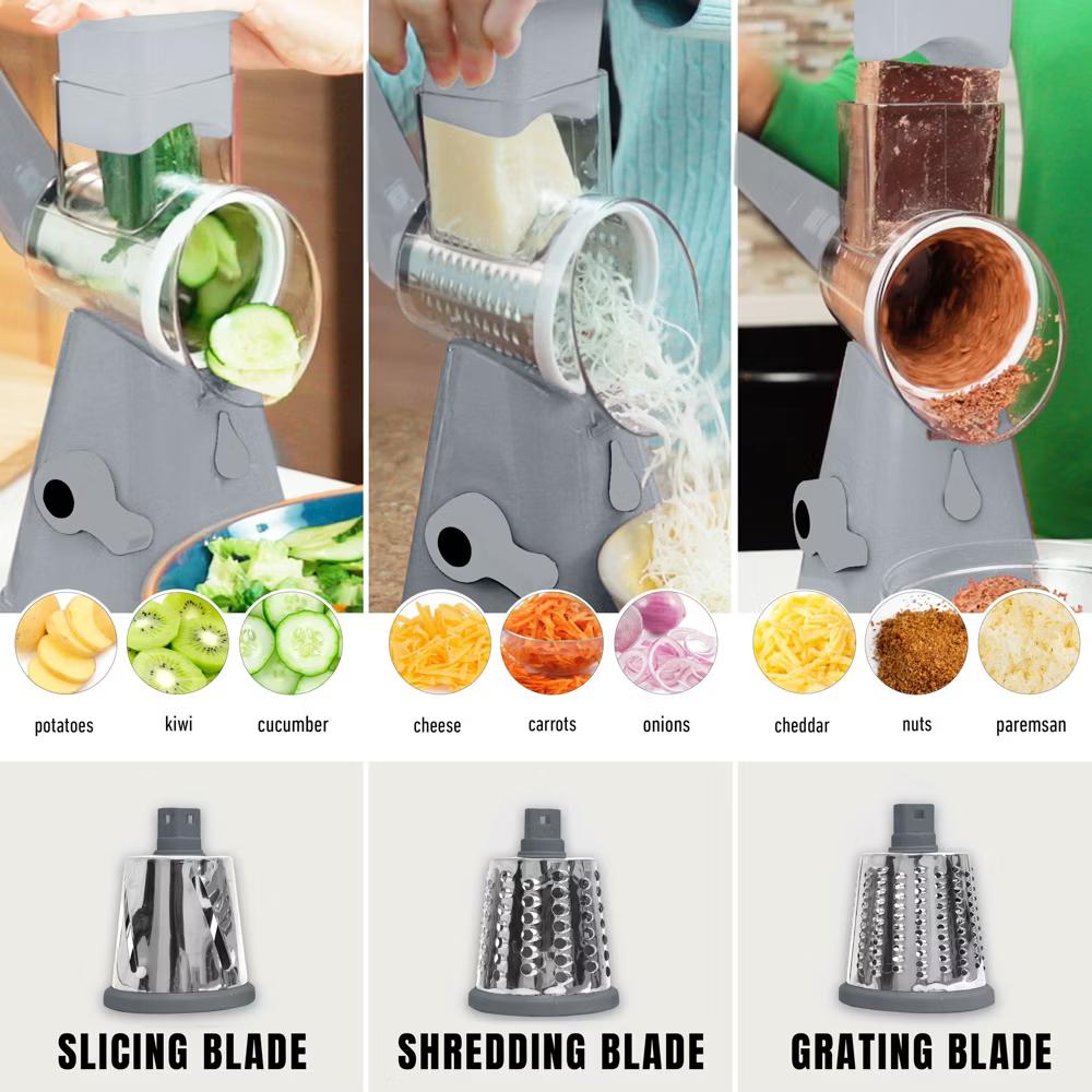 NutriSlicer Vegetable Slicer Cheese Grater Potato Slicer Salad Chopper with Suction Base - Image 15