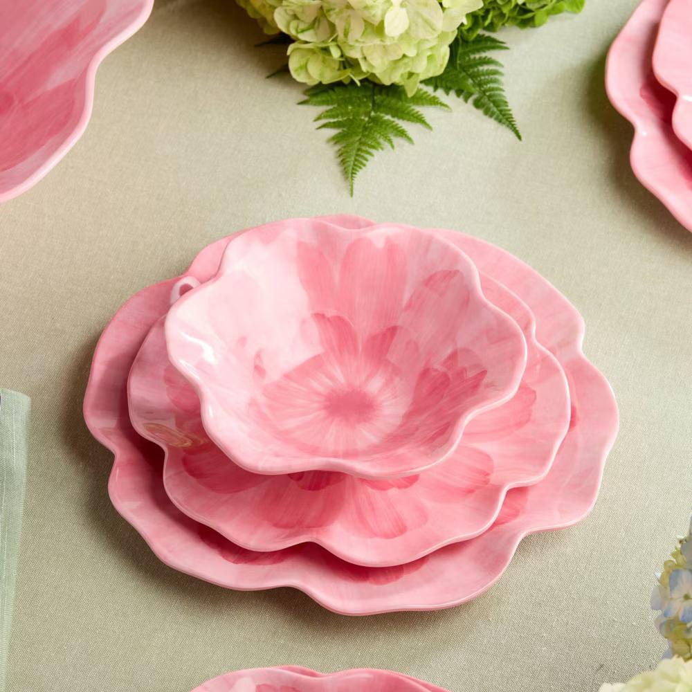 Certified International (Set of 4) 16oz Wildflower 3D Floral Melamine All Purpose Bowls Pink - Image 4