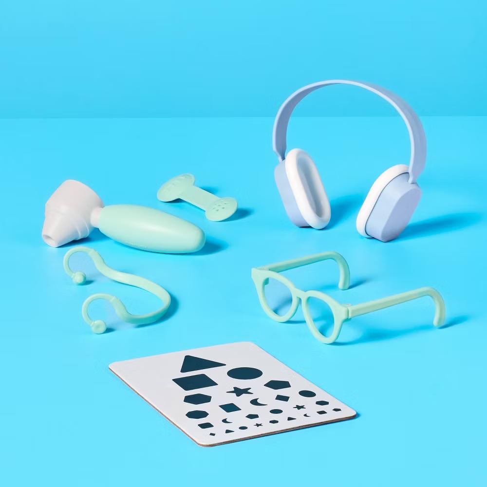 Ear and Eye Check-Up Play Set - Fits 14 Inch Dolls, Includes 6 Pretend Medical Accessories