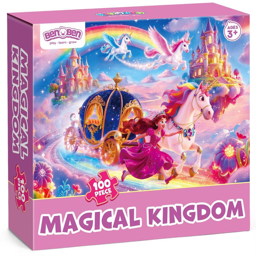 100 Piece Jigsaw Puzzles for Kids 4-8, Princess and Unicorn, 15.75"x 11.75" - Image 6