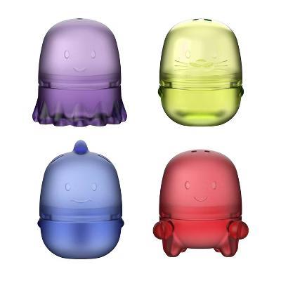 Ubbi Interchangeable Bath Toys Round - Translucent 4pc - Image 4