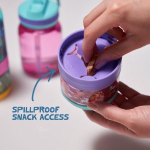 ThermoFlask 14 oz 2-in-1 Snack and Sip Durable Tritan Bottle with Integrated Snack Cup Compartment