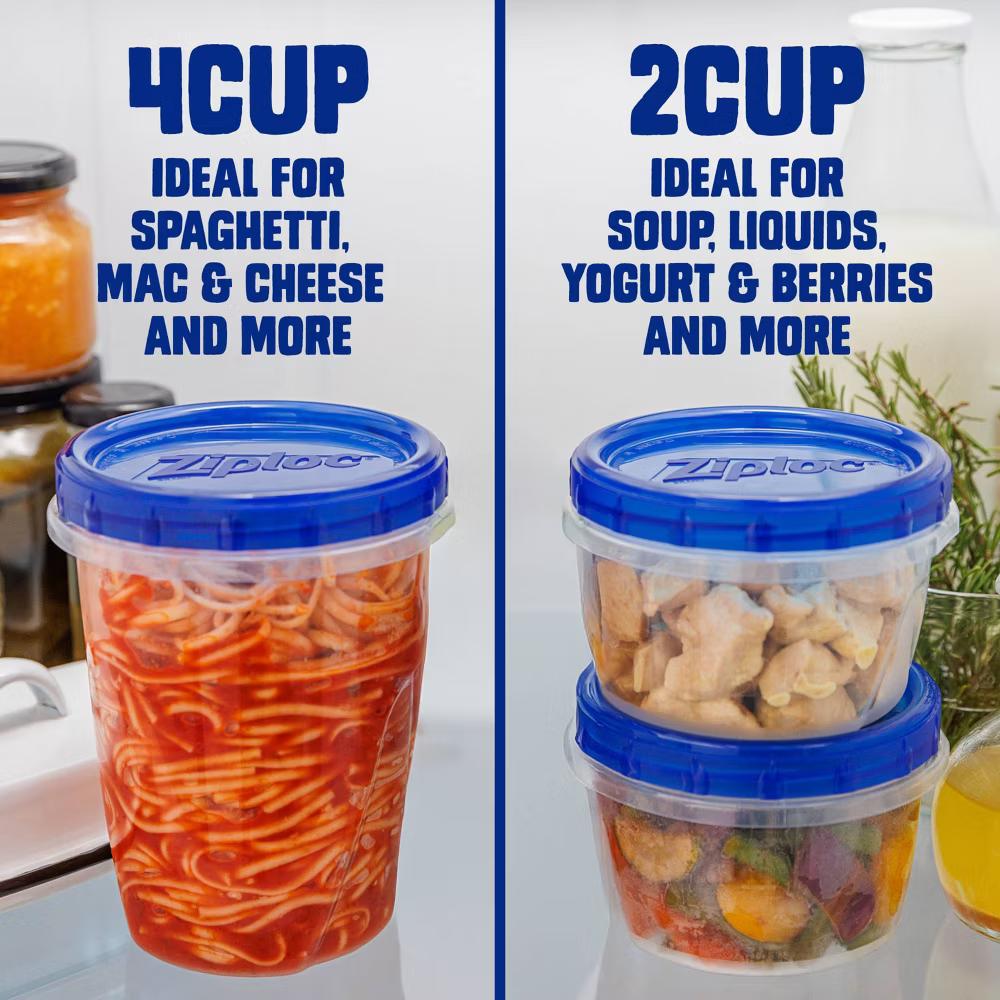 Ziploc Twist 'n Loc Food Storage Containers for School Lunch and Meal Prep - Variety Pack - 8ct - Image 8