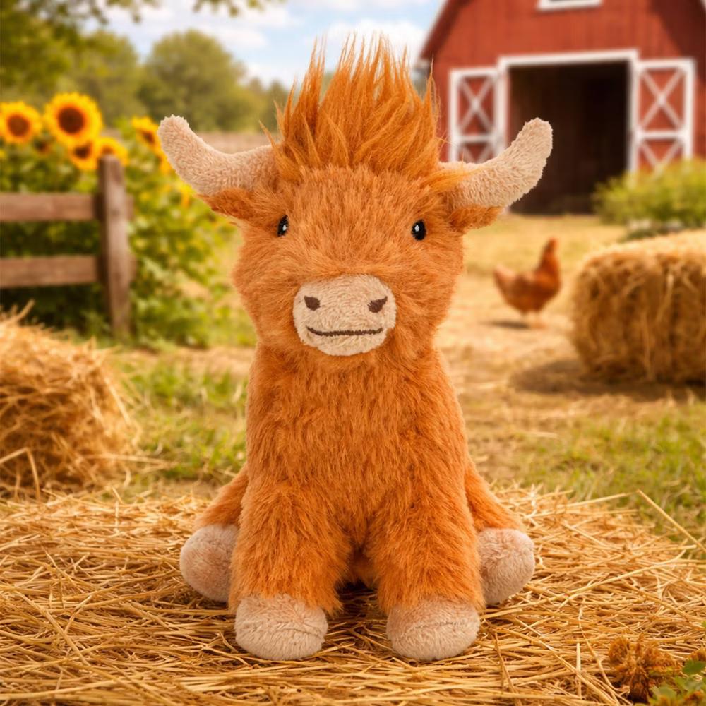 5" Highland Cow Interactive Plush Dog Toy: All Ages, Pet Toy, Occupy, Cuddle - Image 6