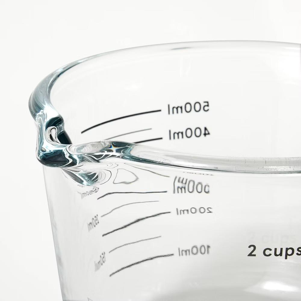 2 Cup Glass Measuring Cup Clear - Borosilicate, Microwave & Dishwasher Safe, 16oz Capacity - Image 3
