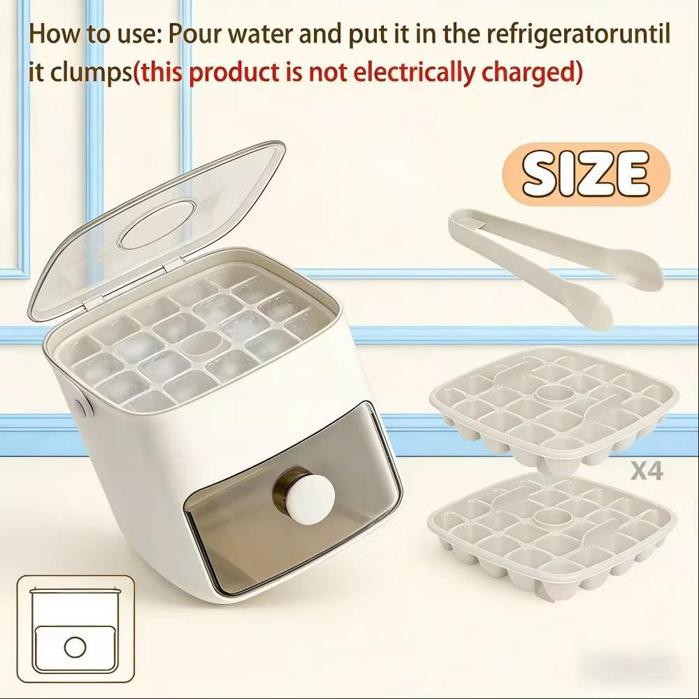 Compact Mini Ice Cube Tray with Lid, 6 Inch Small Storage Bin Ice Maker Mold, Reusable Tiny Ice Container with Ice Tongs, Ideal for RV & Mini Fridge - Image 7