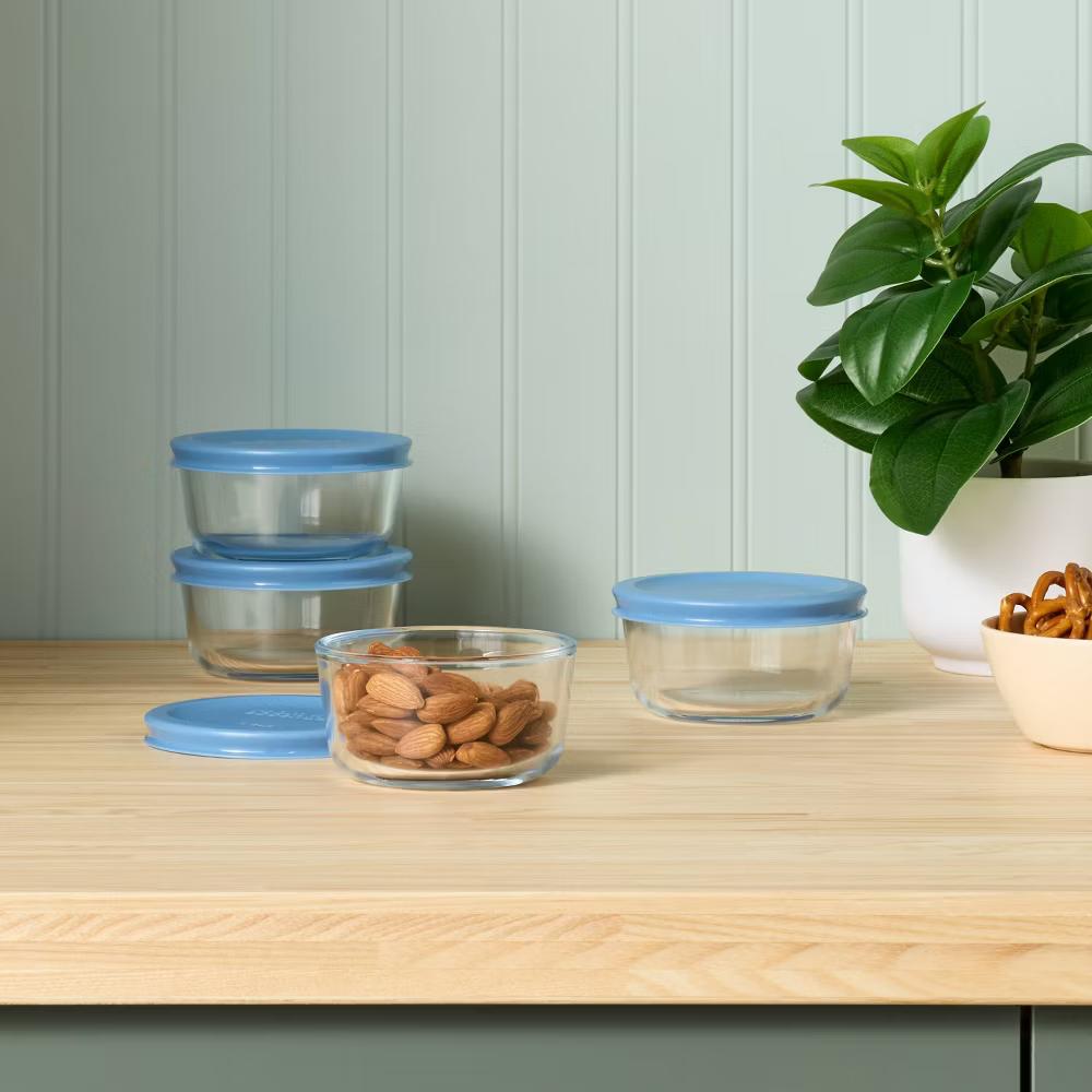 8pc (Set of 4) Round Glass Food Storage Container Set - Image 9