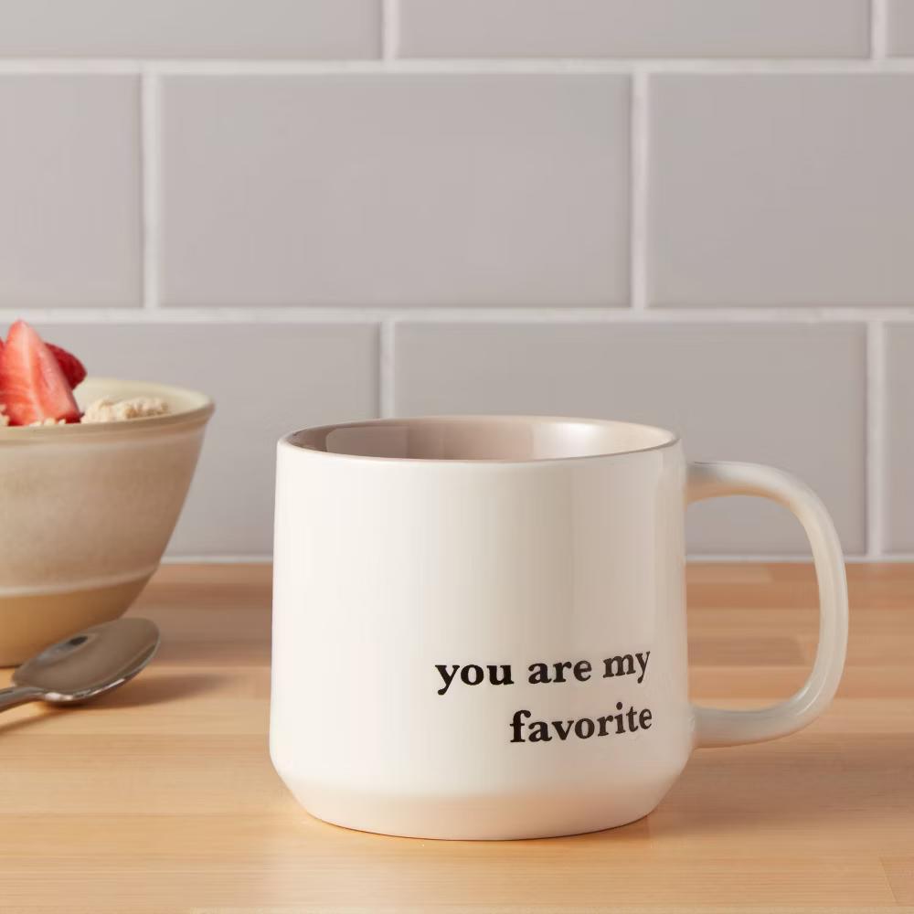 15oz Stoneware You Are My Favorite Mug - Traditional White Coffee Mugs, Dishwasher & Microwave Safe - Image 2